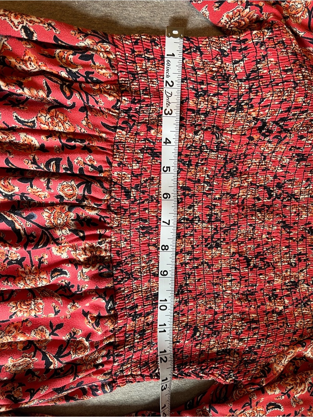 Angie Red and Black Floral Trim Dress - Picture 6 of 8